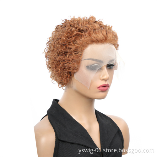 XCCOCO Short Jerry Curl Wigs Pixie Cut Brazilian Remy Human Hair Wigs For Black Woman Human Hair Lace Front Wigs